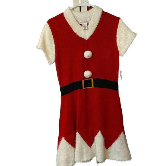 Planet Gold Sweater Santa Christmas Dress With Hat NWT Junior XL - Picture 1 of 5